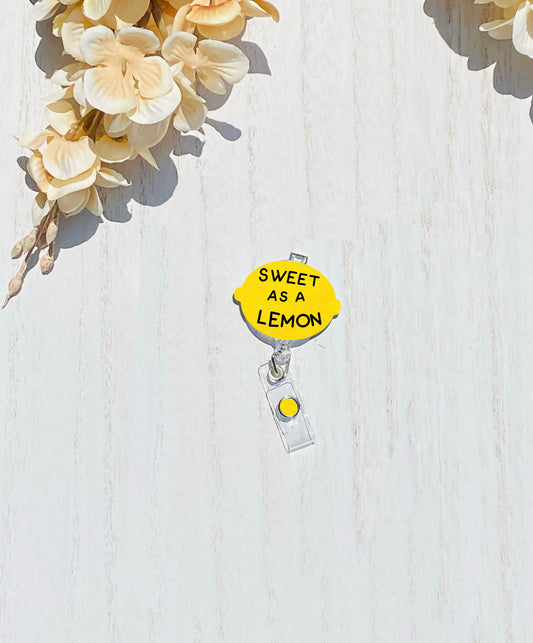 Lemon badge reel, Sweet as a Lemon Badge Reel