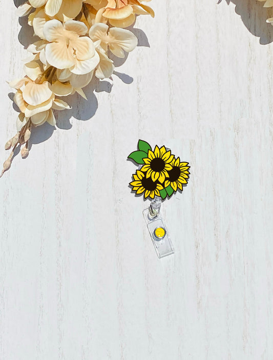 Triple Sunflower Badge Reel