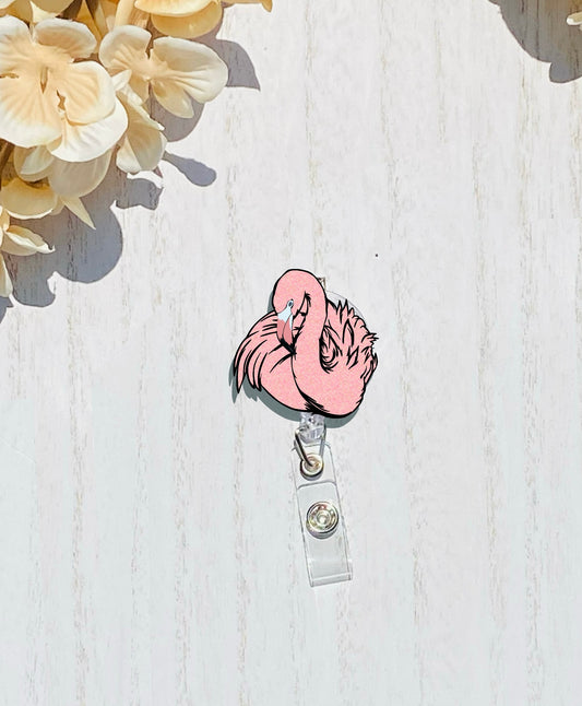 Flamingo Badge Holder