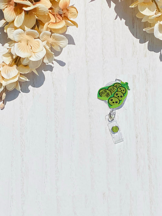 Peas Badge Reel, Vegetable Badge Reel