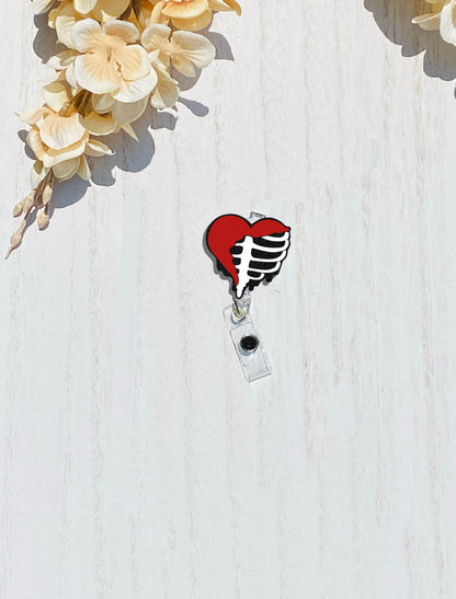 Bleeding Heart Badge Reel, Gothic Badge Reel