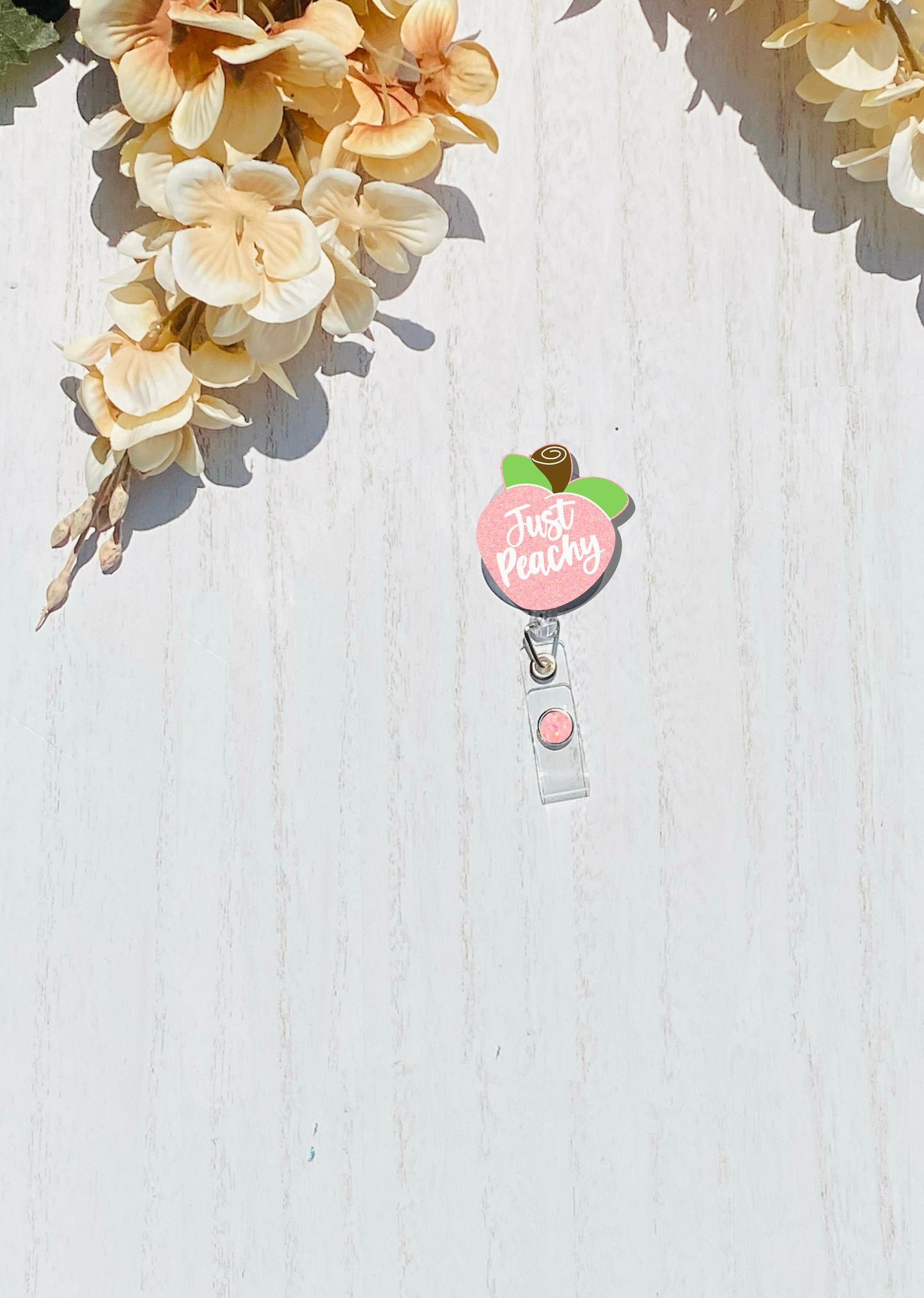 Peach Badge Reel, Just Peachy Badge Reel